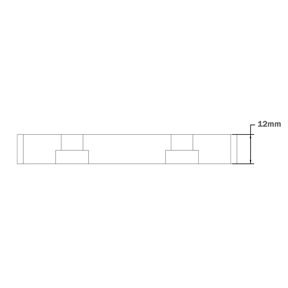 32-4590WS-1 MODULAR SOLUTIONS FOOT & CASTER CONNECTING PLATE<BR>45MM X 90MM NO HOLES, SOLID ALUMINUM W/HARDWARE